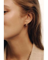 By Anthropologie - Split Crystal Huggie Hoop Earrings - Lyst