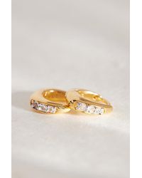 Rachel Jackson - Plated Birthstone Huggie Hoop Earrings - Lyst