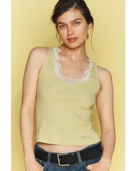 Maeve - Lace V-Neck Tank Top - Lyst