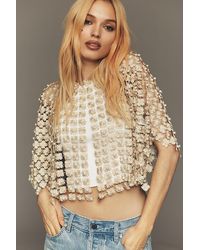 By Anthropologie - Sheer Pearl Lace Cape - Lyst
