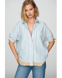 Maeve - The Mabel Contrast-Trim Boxy Oxford Shirt By - Lyst