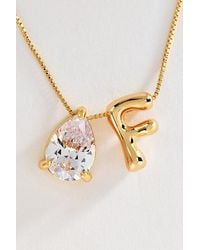 By Anthropologie - Bubble Initial & Pear-Cut Stone Necklace - Lyst