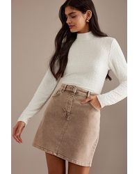 SELECTED - High-waisted Denim Mini Skirt - Lyst