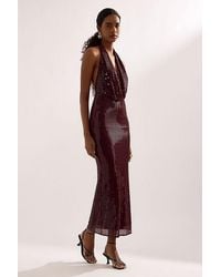 Bardot - Nola Sequin Cowl-Neck Maxi Dress - Lyst