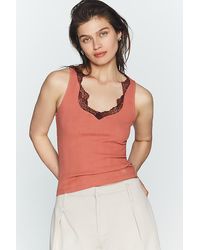 Maeve - Lace V-Neck Tank Top - Lyst