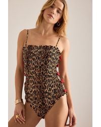 Damson Madder - Betty Leopard Print Swimsuit - Lyst