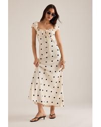 Bardot - Stasia Polka Dot Satin Maxi Slip Dress - Lyst