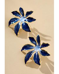 The Pink Reef - Handpainted Tropic Stud Earrings - Lyst