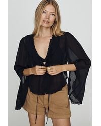 By Anthropologie - Mariana Tie-Front Blouse - Lyst