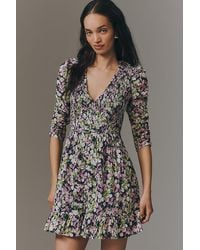 By Anthropologie - The Peregrine Long-Sleeve V-Neck Mini Dress - Lyst
