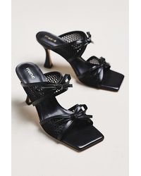 Maeve - Mesh Double-Bow Open-Toe Heels - Lyst