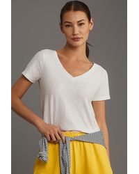Pilcro - The Bennie Slim Crew Neck Cotton-Slub T-Shirt By V-Neck Edition - Lyst