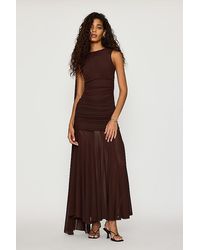Bardot - Alverie Draped Mesh Maxi Dress - Lyst