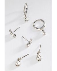 By Anthropologie - Crystal Stud & Hoop Earrings, Set Of 3 - Lyst