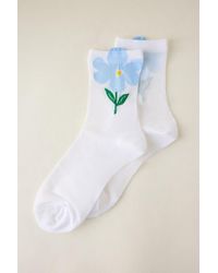 By Anthropologie - Floral Sheer Socks - Lyst