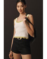 Maeve - Cropped Scallop Knit Tank Top - Lyst