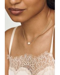 By Anthropologie - Delicate Pearl Pendant Necklace - Lyst