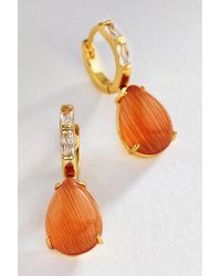By Anthropologie - Gemstone Huggie Hoop Earrings - Lyst