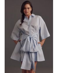 Mare Mare - Short-sleeve Wrap Mini Shirt Dress - Lyst