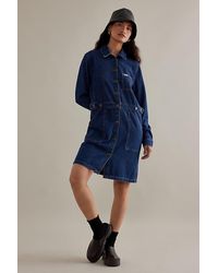 Lee Jeans - Workwear Long-sve Denim Mini Dress - Lyst