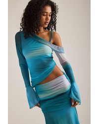 Feners - Susurro Asymmetric Mesh Top - Lyst