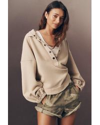 Pilcro - Soft Wash Henley Top By - Lyst