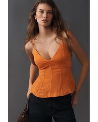 By Anthropologie - V-Neck Waisted Peplum Tank - Lyst