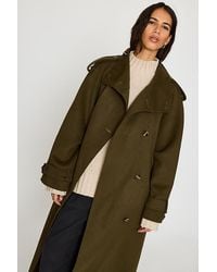 By Anthropologie - Funnel-Neck Wool-Blend Maxi Coat - Lyst