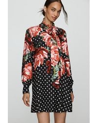 Maeve - Tie-Neck Mini Dress - Lyst