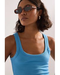 By Anthropologie - Slim Oval Sunglasses - Lyst