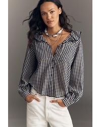 Pilcro - Blouson-Sleeve Ruffle Collar Buttondown Shirt - Lyst
