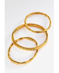 By Anthropologie - Textured Metal Bracelets, Set Of 3 - Lyst