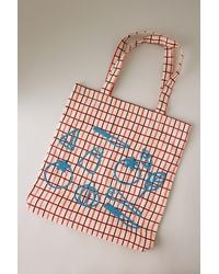 By Anthropologie - Graphic Beaded Canvas Tote Bag - Lyst