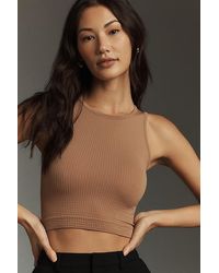 By Anthropologie - The Reegan Seamless Ribbed Cropped Tank Top - Lyst