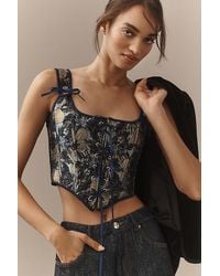 By Anthropologie - Brocade Shine Corset Top - Lyst