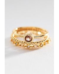 By Anthropologie - Crystal Stacking Rings, Set Of 3 - Lyst