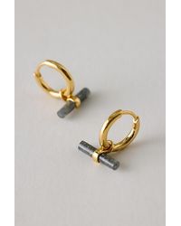 Rachel Jackson - Aventurine Disco T-Bar Huggie Hoop Earrings - Lyst