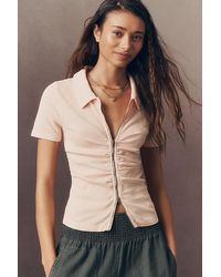 Pilcro - Soft Wash Zipper T-Shirt By - Lyst