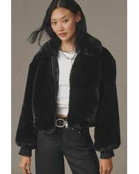 Maeve - Cropped Faux-Fur Coat - Lyst