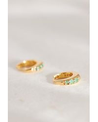 Rachel Jackson - Plated Birthstone Huggie Hoop Earrings - Lyst