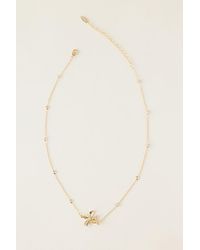By Anthropologie - Plated Crystal Floral Pendant Necklace - Lyst
