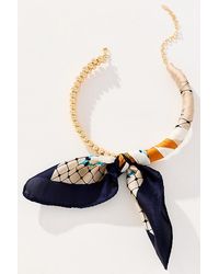 By Anthropologie - Beaded Silk Scarf Collar Necklace - Lyst