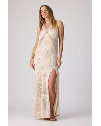 Celandine - 100% Cotton Crochet Halter Maxi Dress - Lyst