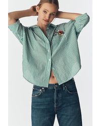 Maeve - The Mabel Embroidered Pocket Oxford Shirt By - Lyst