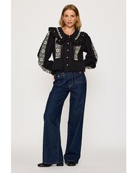PAIGE - Anessa Patch Pocket Wide-Leg Jeans - Lyst