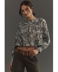 By Anthropologie - Relaxed Long-Sleeve Swing Blouse - Lyst