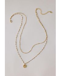 By Anthropologie - Plated Birth Flower Layered Necklace - Lyst