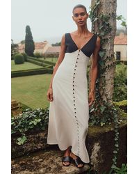 mare mare chiffon ruffle scoop neck maxi slip dress Mare Mare Lucy Chiffon Ruffle Scoop-Neck Maxi Slip Dress