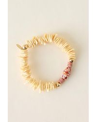 By Anthropologie - Flat Shell Beaded Stretch Bracelet - Lyst