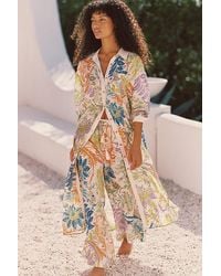 Celandine - Sheer Printed Wide-Leg Trousers - Lyst